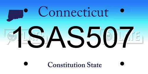 1SAS507 Connecticut License Plate