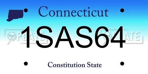 1SAS64 Connecticut License Plate