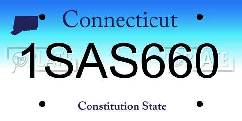 1SAS660 Connecticut License Plate