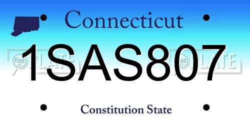 1SAS807 Connecticut License Plate