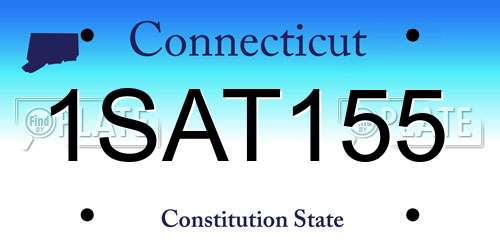 1SAT155 Connecticut License Plate