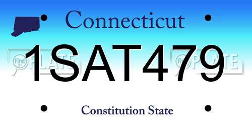 1SAT479 Connecticut License Plate