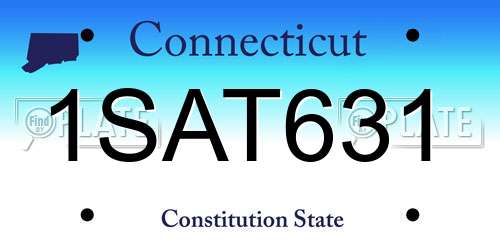 1SAT631 Connecticut License Plate