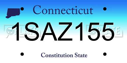 1SAZ155 Connecticut License Plate