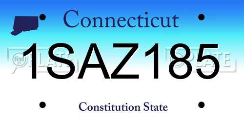 1SAZ185 Connecticut License Plate
