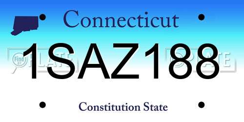 1SAZ188 Connecticut License Plate