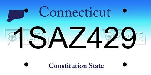 1SAZ429 Connecticut License Plate