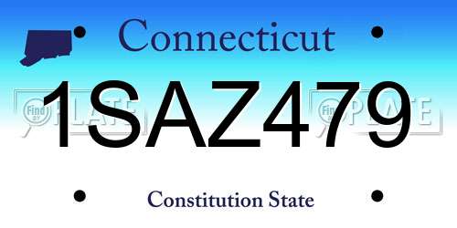 1SAZ479 Connecticut License Plate