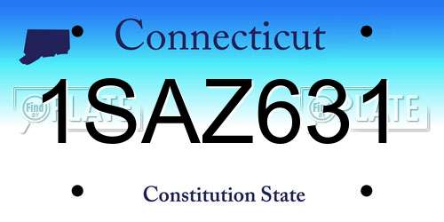 1SAZ631 Connecticut License Plate