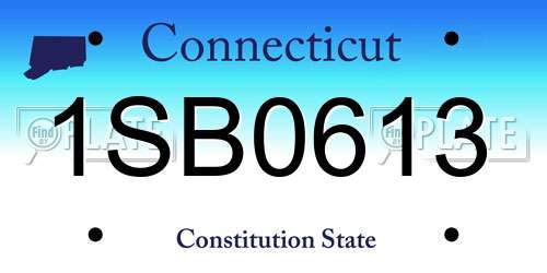 1SB0613 Connecticut License Plate