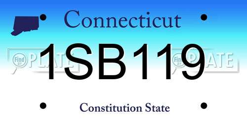 1SB119 Connecticut License Plate