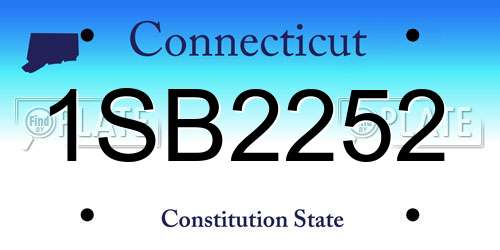 1SB2252 Connecticut License Plate