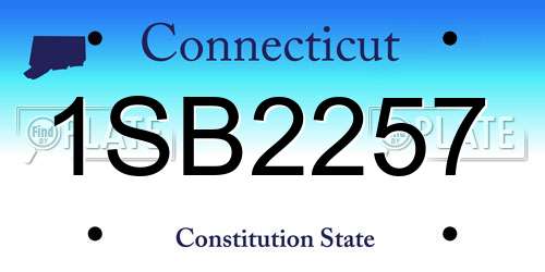 1SB2257 Connecticut License Plate