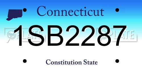 1SB2287 Connecticut License Plate