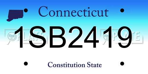 1SB2419 Connecticut License Plate