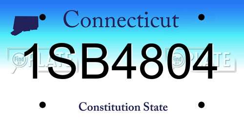 1SB4804 Connecticut License Plate