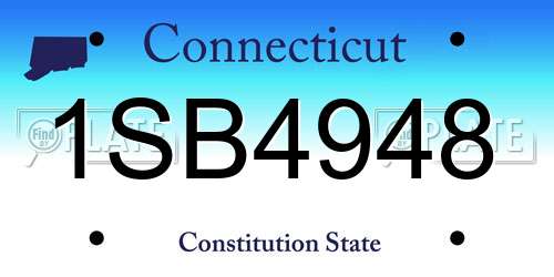 1SB4948 Connecticut License Plate