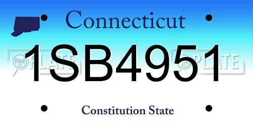 1SB4951 Connecticut License Plate