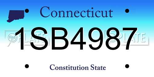 1SB4987 Connecticut License Plate