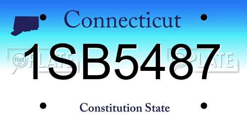 1SB5487 Connecticut License Plate