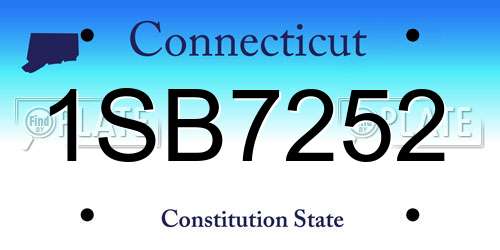 1SB7252 Connecticut License Plate
