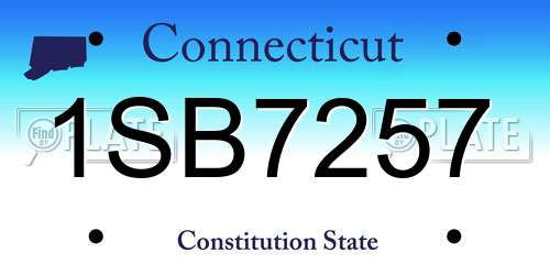 1SB7257 Connecticut License Plate