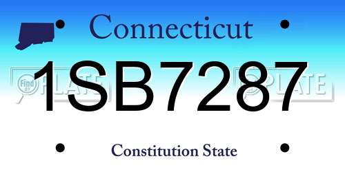 1SB7287 Connecticut License Plate