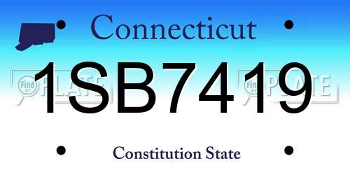 1SB7419 Connecticut License Plate