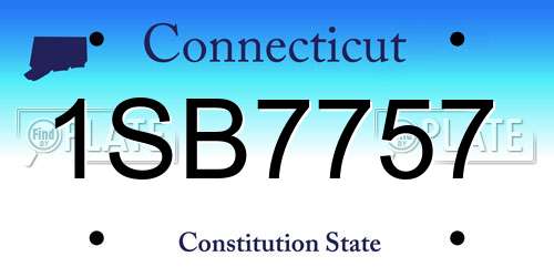 1SB7757 Connecticut License Plate