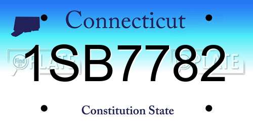 1SB7782 Connecticut License Plate