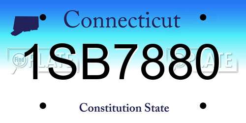 1SB7880 Connecticut License Plate