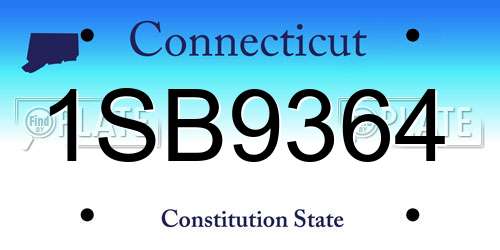 1SB9364 Connecticut License Plate