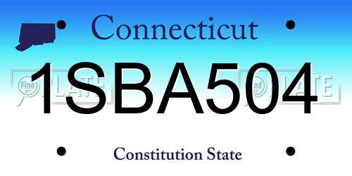1SBA504 Connecticut License Plate