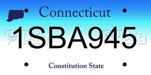 1SBA945 Connecticut License Plate