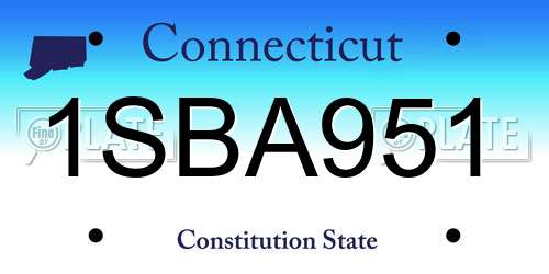 1SBA951 Connecticut License Plate