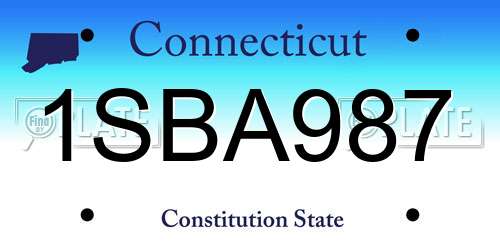 1SBA987 Connecticut License Plate