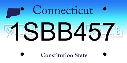 1SBB457 Connecticut License Plate