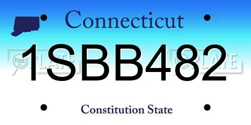 1SBB482 Connecticut License Plate