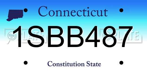 1SBB487 Connecticut License Plate