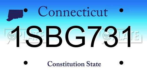 1SBG731 Connecticut License Plate