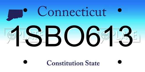 1SBO613 Connecticut License Plate