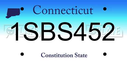 1SBS452 Connecticut License Plate