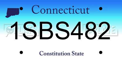 1SBS482 Connecticut License Plate