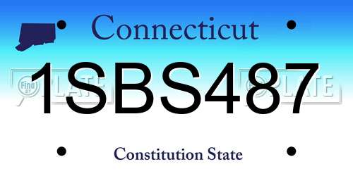 1SBS487 Connecticut License Plate