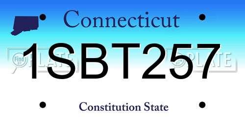 1SBT257 Connecticut License Plate