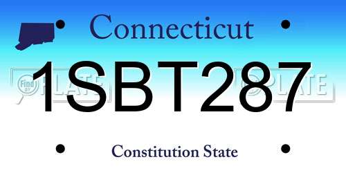 1SBT287 Connecticut License Plate