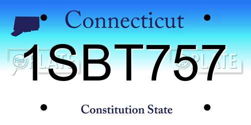 1SBT757 Connecticut License Plate