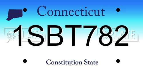 1SBT782 Connecticut License Plate