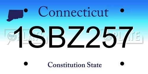 1SBZ257 Connecticut License Plate
