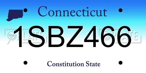 1SBZ466 Connecticut License Plate